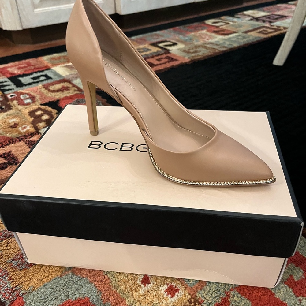 Nude Stiletto Heels with Pointed Toe and Sleek Finish